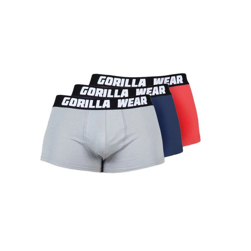 Gorilla Wear Boxershorts 3-Pack - Gray/Blue/Red - Afbeelding 4