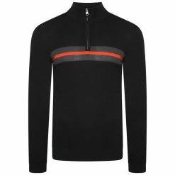 Dare 2b Heren Unite Us Gebreide Half Rits Sweatshirt (Zwart/Amber Gloed)