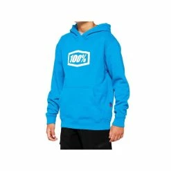 100% Icon Jeugd Pullover Hoody - Hemelsblauw