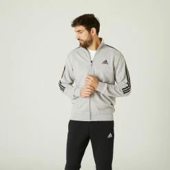 ADIDAS Trainingspak Voor Fitness Heren Katoen Aeroready Gemêleerd Grijs